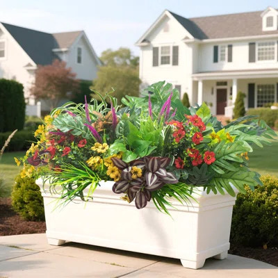 20PCS Fake Flowers UV Resistant Artificial Plants & Faux Shrubs - Outdoor Plastic Greenery Stems For Garden Porch, Window Box Planter, Home Decor(Pot | Wayfair North America