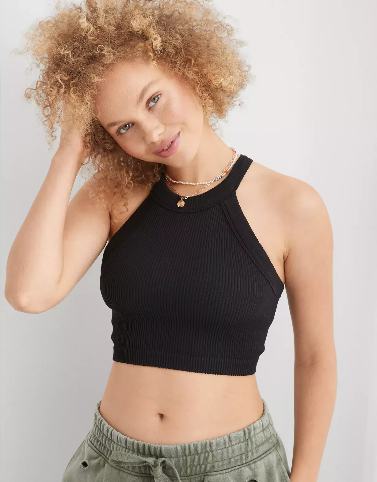 Aerie Seamless High Neck Bra Top curated on LTK