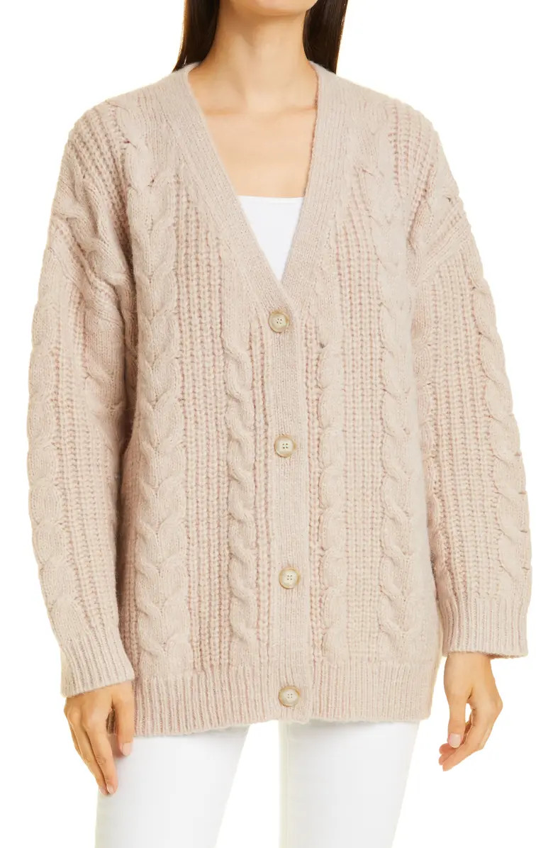 Jenni Kayne Wool & Alpaca Cable Cocoon Cardigan | Nordstrom | Nordstrom