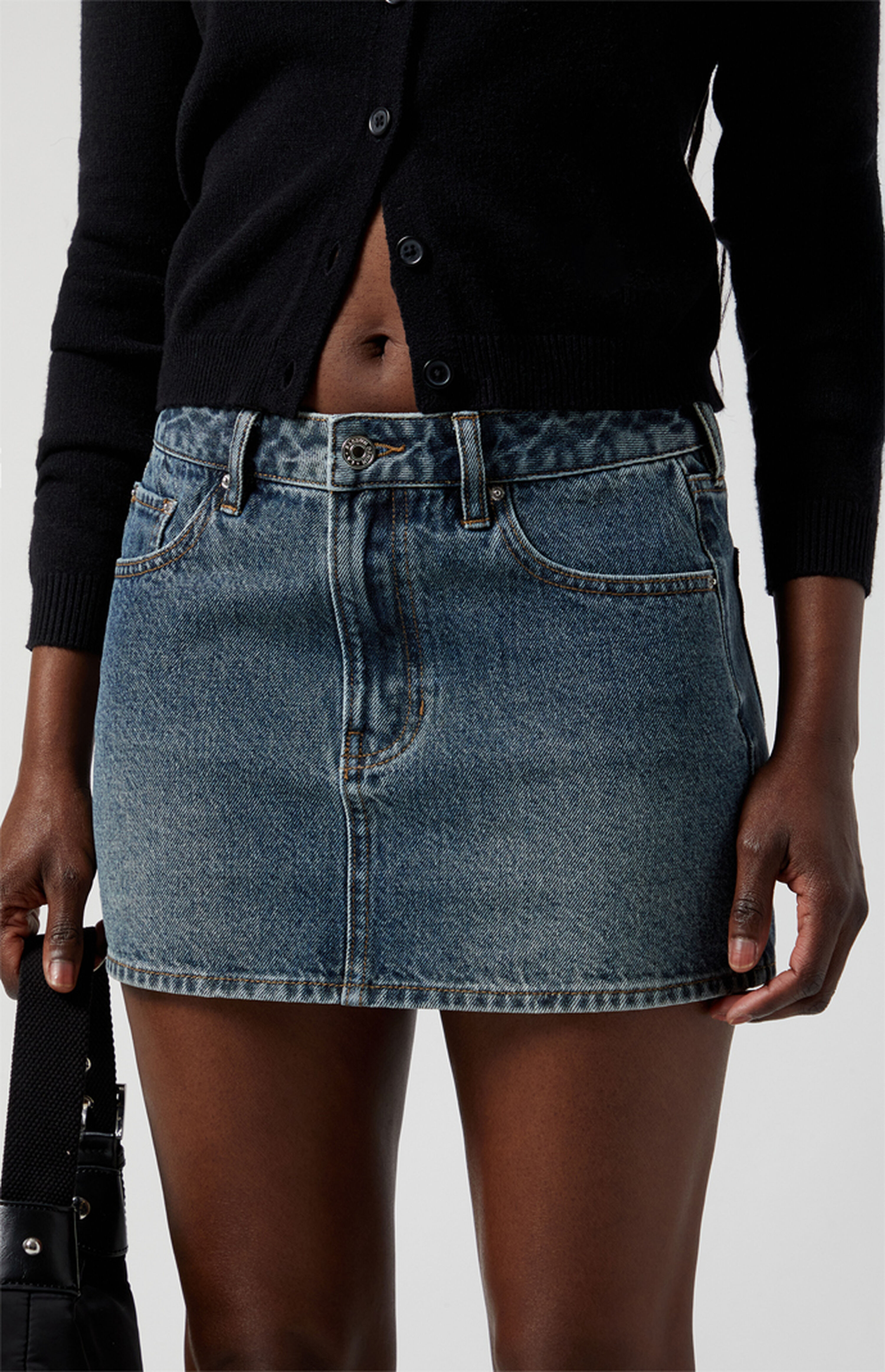 PacSun Dark Indigo Mid Rise Denim Mini Skirt | PacSun