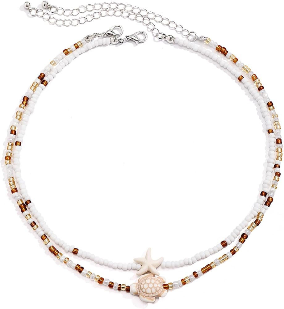Colliers d'été en perles pour femme - Pendentif en forme d'étoile de mer, tortues et coquillag... | Amazon (CA)
