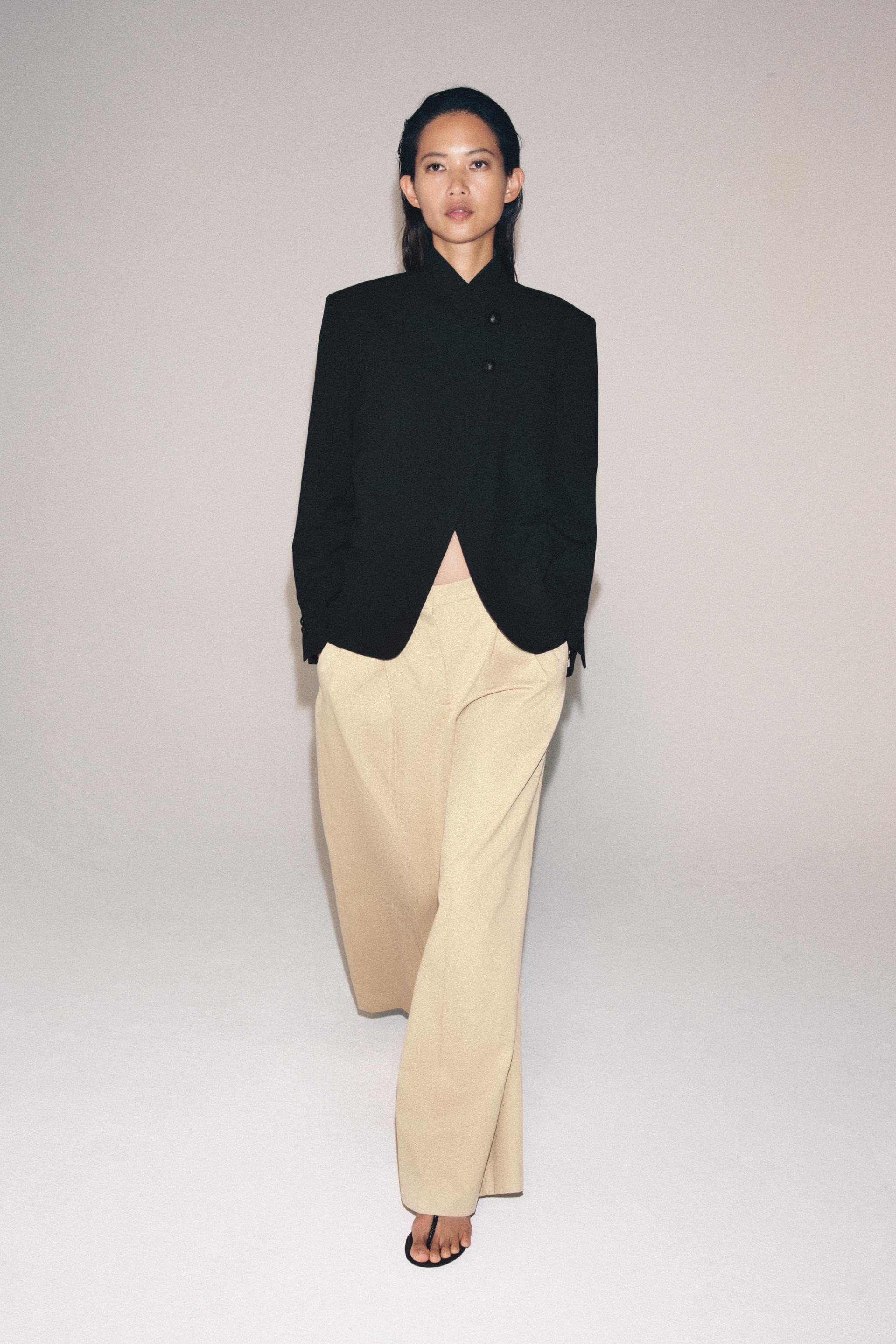 ZW COLLECTION PLEATED WIDE LEG PANTS | Zara US