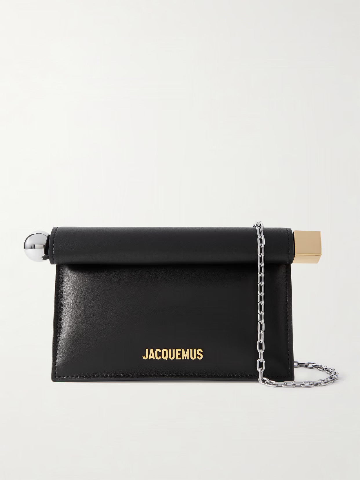 Jacquemus - Pochette Small Embellished Leather Clutch - Black | NET-A-PORTER (US)