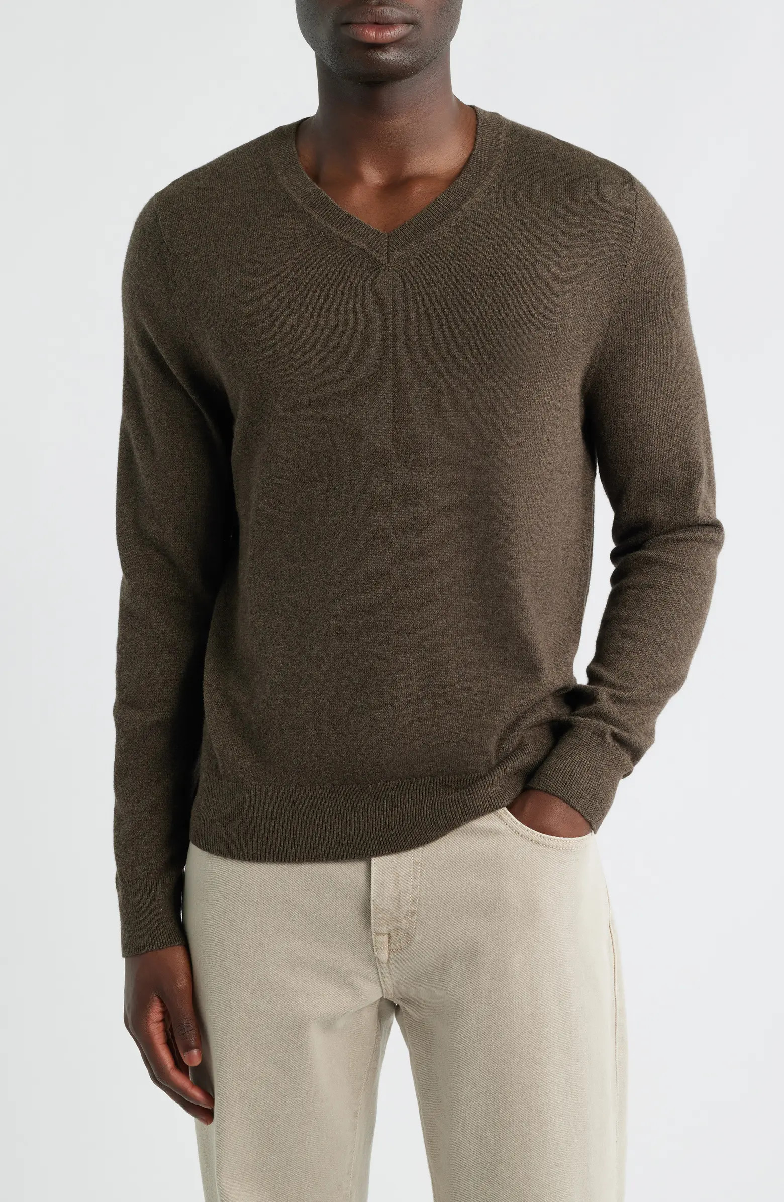 Cotton & Cashmere V-Neck Sweater | Nordstrom