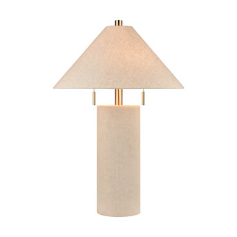 Westmore by ELK Lighting Royal 11-in Oatmeal Table Lamp with Fabric Shade | Lowe's