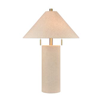 Westmore by ELK Lighting Royal 11-in Oatmeal Table Lamp with Fabric Shade | Lowe's