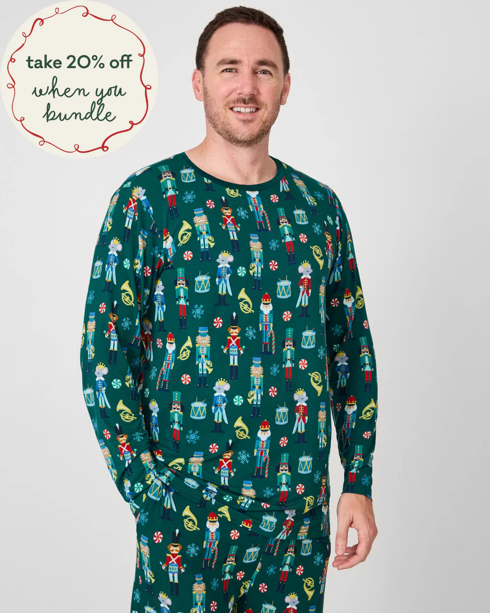 Nutcracker March Men's Long Sleeve Pajama Top | Little Sleepies