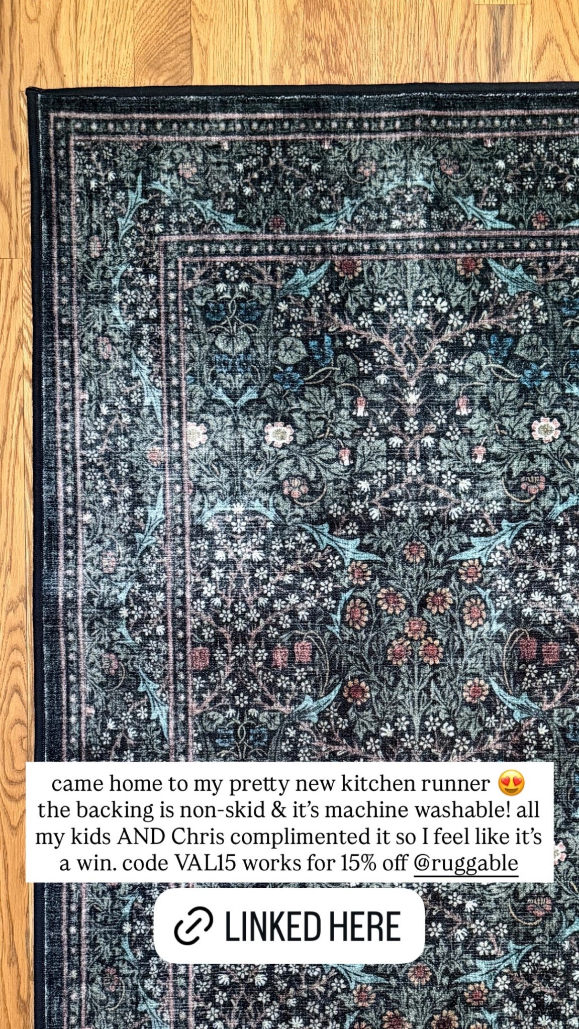 came home to my pretty new kitchen runner the backing is non-skid & it's machine washable! all my kids AND Chris complimented it so I feel like it's a win. code VAL15 works for 15% off @ruggable

#LTKSaleAlert #LTKHome #LTKmomlife