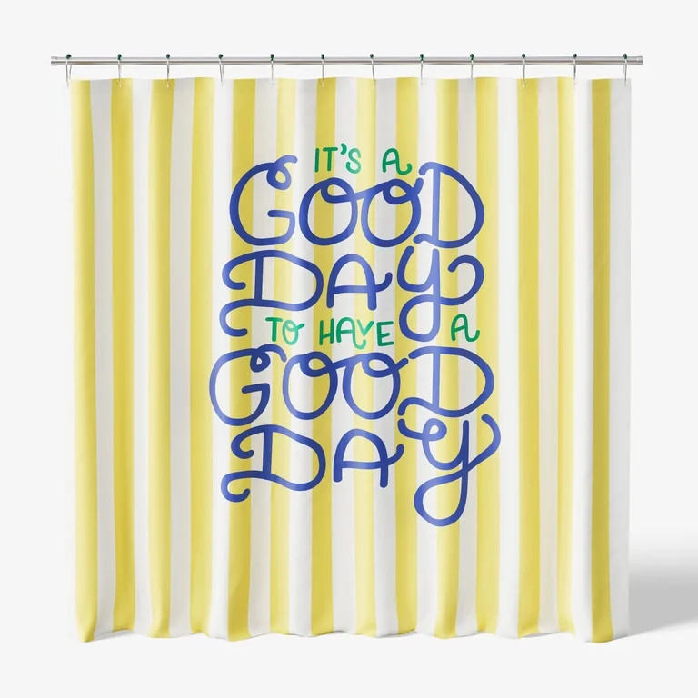 Mainstays Kids Fabric Shower Curtain with Hooks Set, Good Day | Walmart (US)