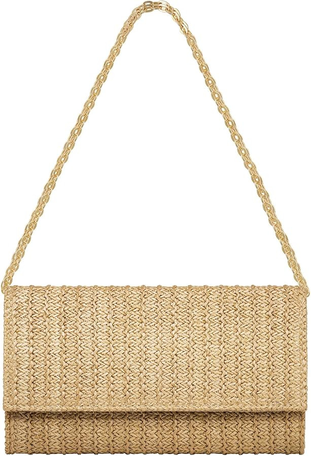 Kseymeir Straw Clutch Purse Shoulder Crossbody Bag Envelope Purse Raffia Handbag for Summer Beach... | Amazon (US)