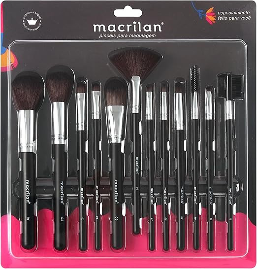 Kit com 12 pincéis para maquiagem - KP9-1A, Macrilan | Amazon (BR)