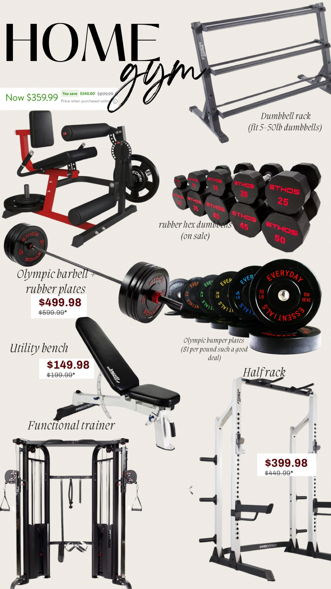 Everything we have so far for our home gym! The pictures for the link are random and incorrect. But the links still work! 

#LTKfitness