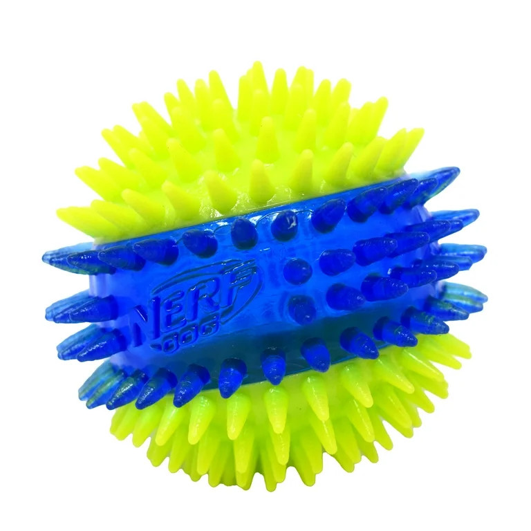 Nerf Dog LED Light Up Dental Spikes Squeak Ball Dog Toy, 2.7 inches | Walmart (US)