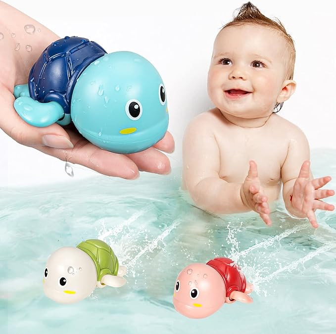 SEPHIX Go, Go! Cute Swimming Turtle Bath Toys for Toddlers & Kids (3 Pcs) | Amazon (US)