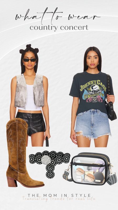 What to wear to country concert, western boots, clear bag, cowgirl boots, western style 

#LTKfindsunder50 #LTKfindsunder100