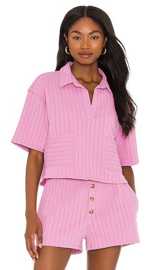 Bexley Collared Top in Pink | Revolve Clothing (Global)