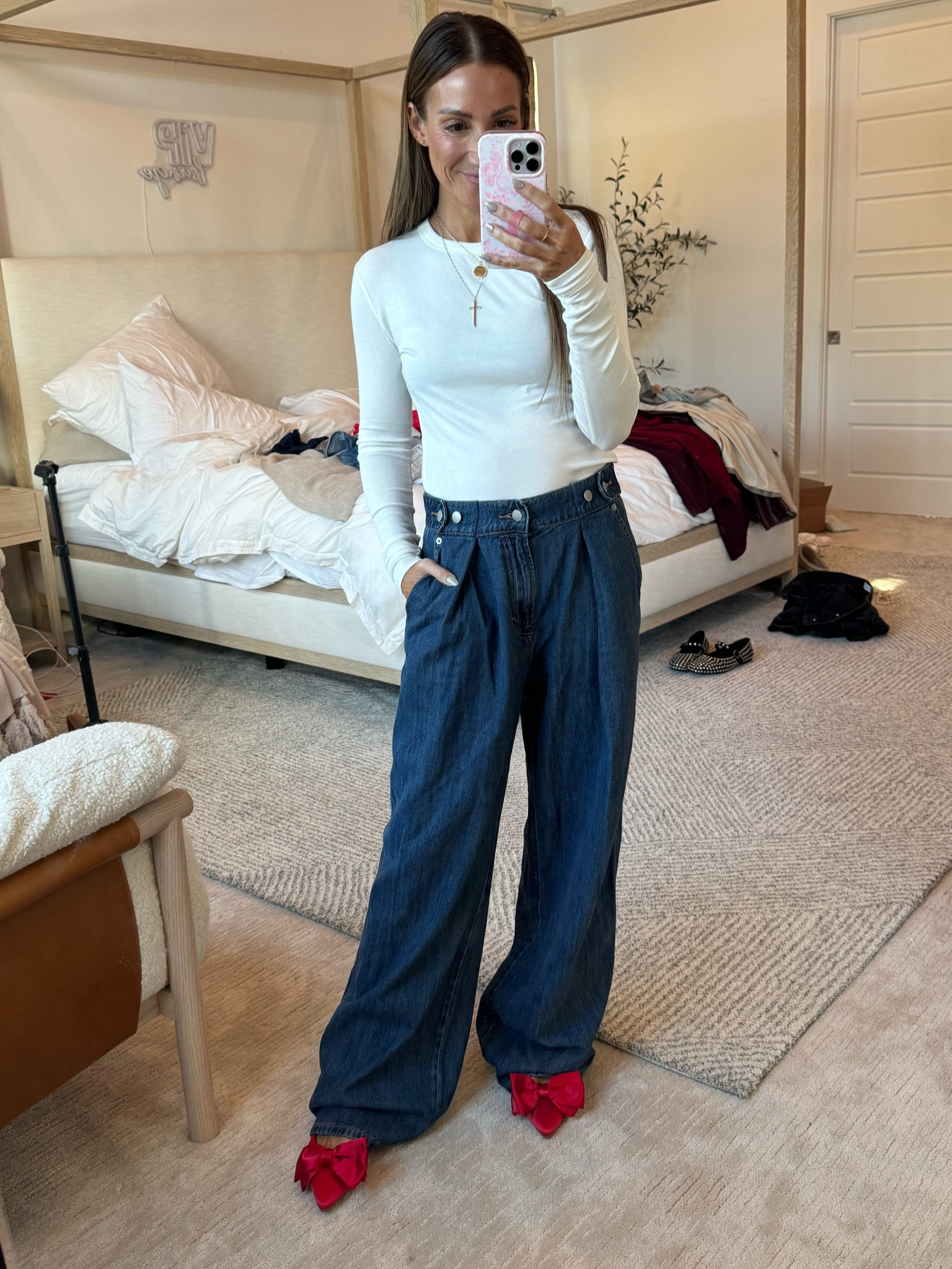 Target bow slingback flats so cute!!! denim trousers, fit TTS