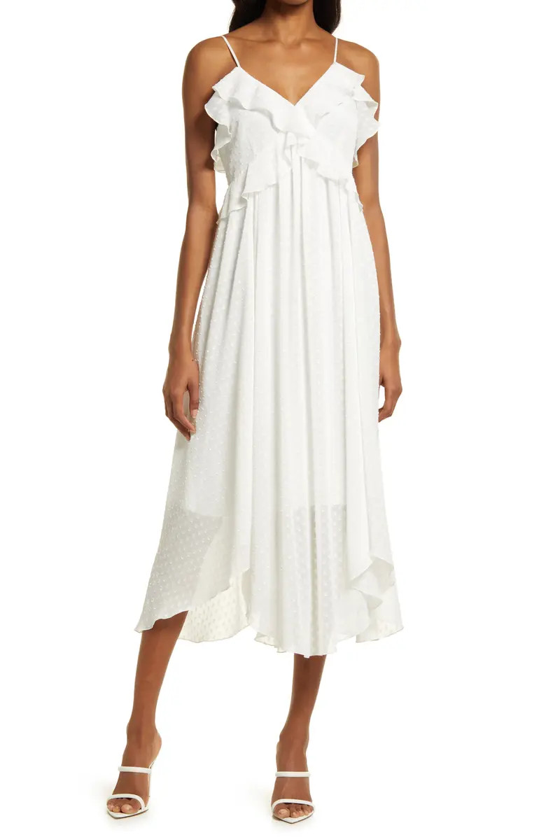 Chelsea28 Ruffle Neck Midi Dress | Nordstrom | Nordstrom