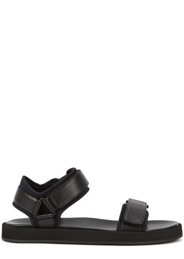 Hook And Loop black leather sandals | Harvey Nichols