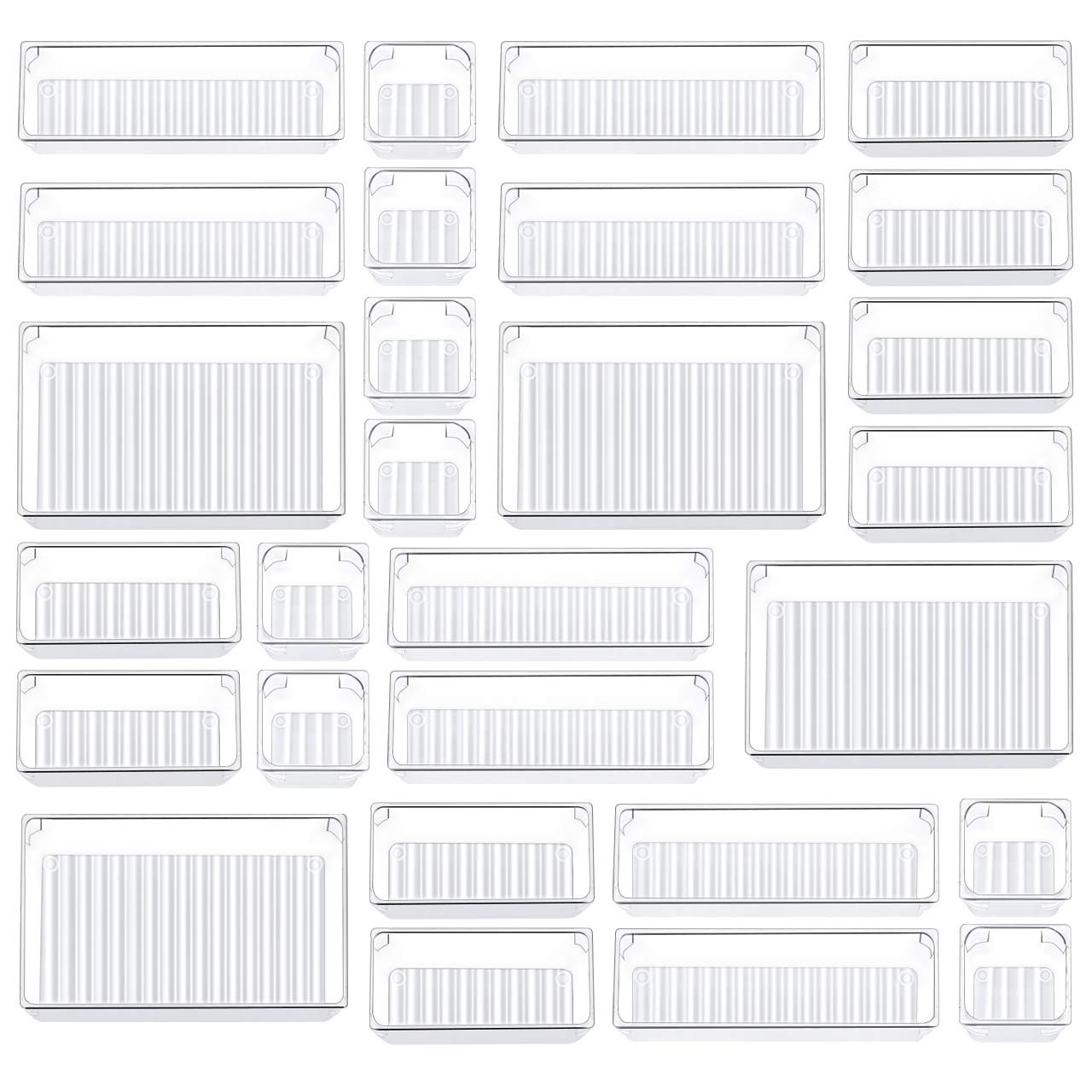 Kootek 28 Pcs Drawer Organizer Set, 4-Size Bathroom Vanity Trays Makeup Desk Dividers Versatile S... | Amazon (US)