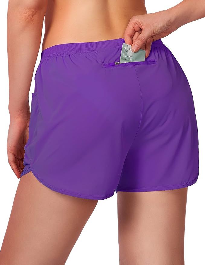 G Gradual Women's Running Shorts 3" Athletic Workout Shorts for Women with Zipper Pockets | Amazon (US)