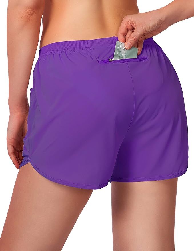 G Gradual Women's Running Shorts 3" Athletic Workout Shorts for Women with Zipper Pockets | Amazon (US)