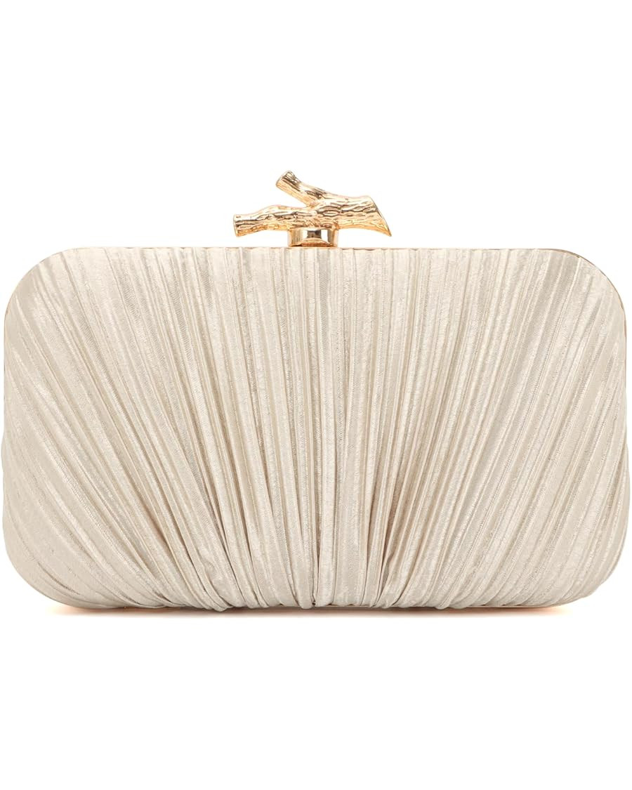Freie Liebe Clutch Purses for Women Evening Bag Pleated Clutch Bag with Chain for Wedding Party |... | Amazon (US)