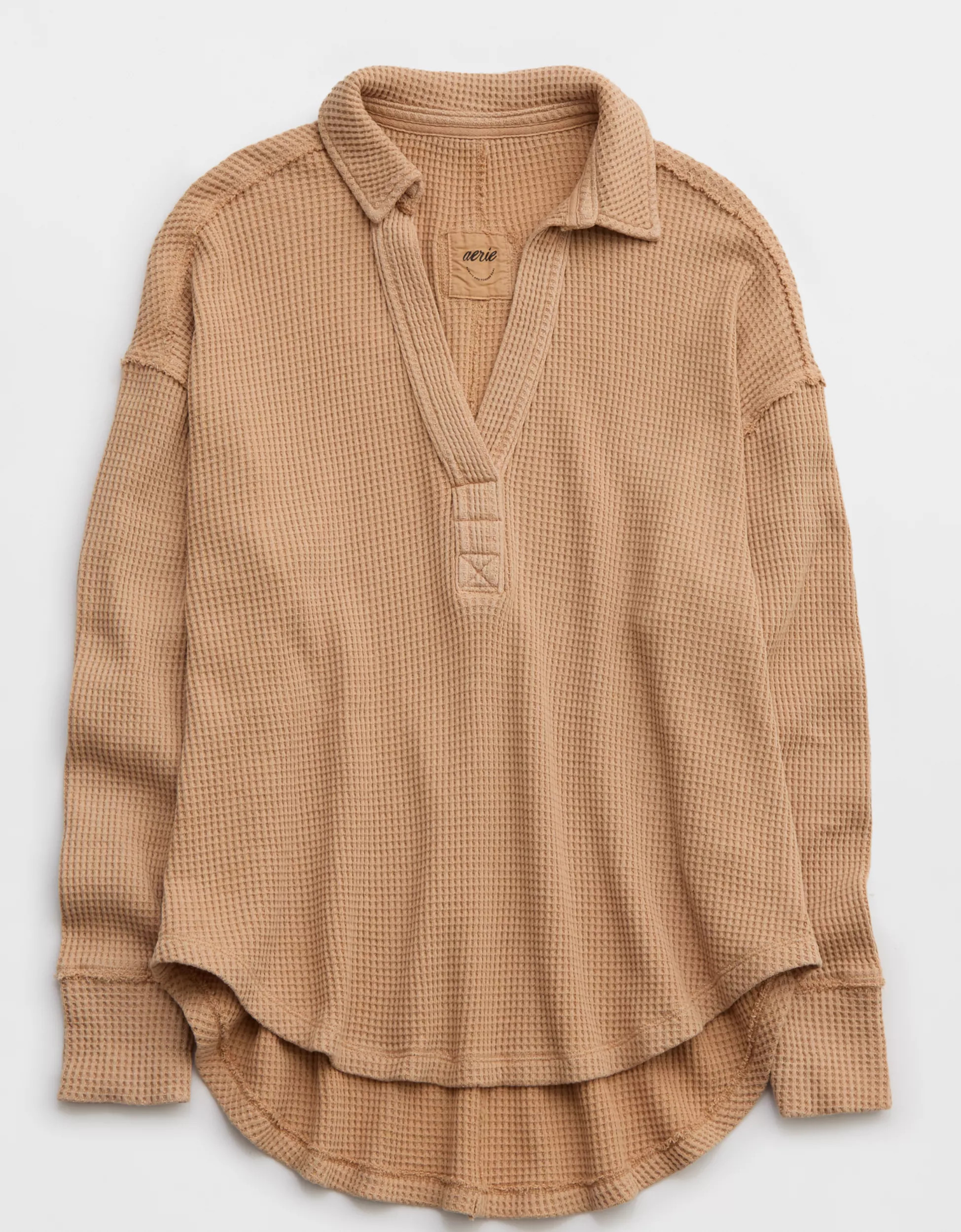 Aerie LumberJane Waffle Polo Sweatshirt | Aerie