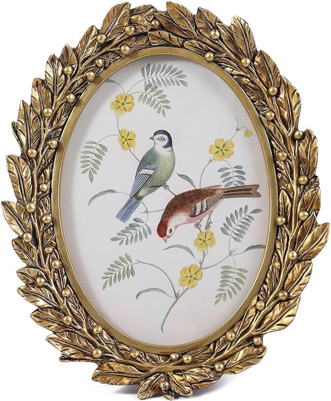SIKOO Vintage Picture Frame 5x7 Oval Picture Frame Antique Bird Picture Frame Victorian Home Deco... | Amazon (US)