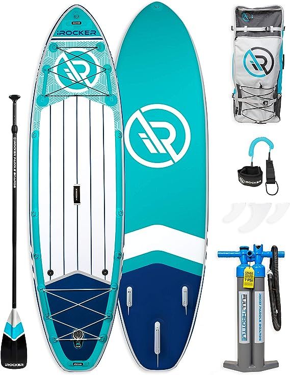 iROCKER All-Around Inflatable Stand Up Paddle Board 10' Long 32" Wide 6" Thick SUP Package | Amazon (US)