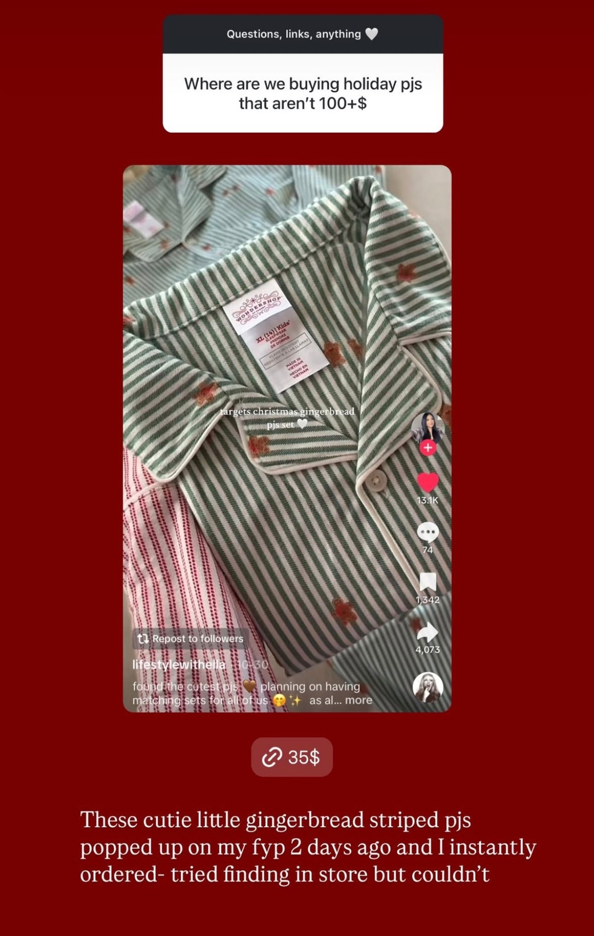 Gingerbread mom and baby PJ!!