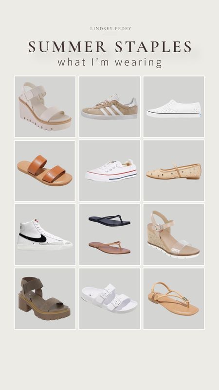 All the shoes in my closet this summer! Some of these have had for a few years and some of them are new to me. Love em all! 

Sandals, shoes, sneakers, casual, wedges, slides, target, Nordstrom, Nike, adidas, gazelle, converse, Amazon fashion, Nordstrom Rack, dicks 

#LTKShoeCrush #LTKFindsUnder50 #LTKSeasonal