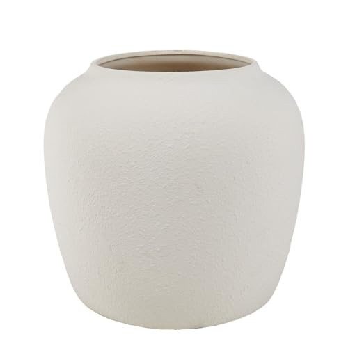 wilko Nora Large Indoor Planter, Cream, Rustic Finish, Decorative Centrepiece, 32.8 x 32.8 x 30 cm | Amazon (UK)