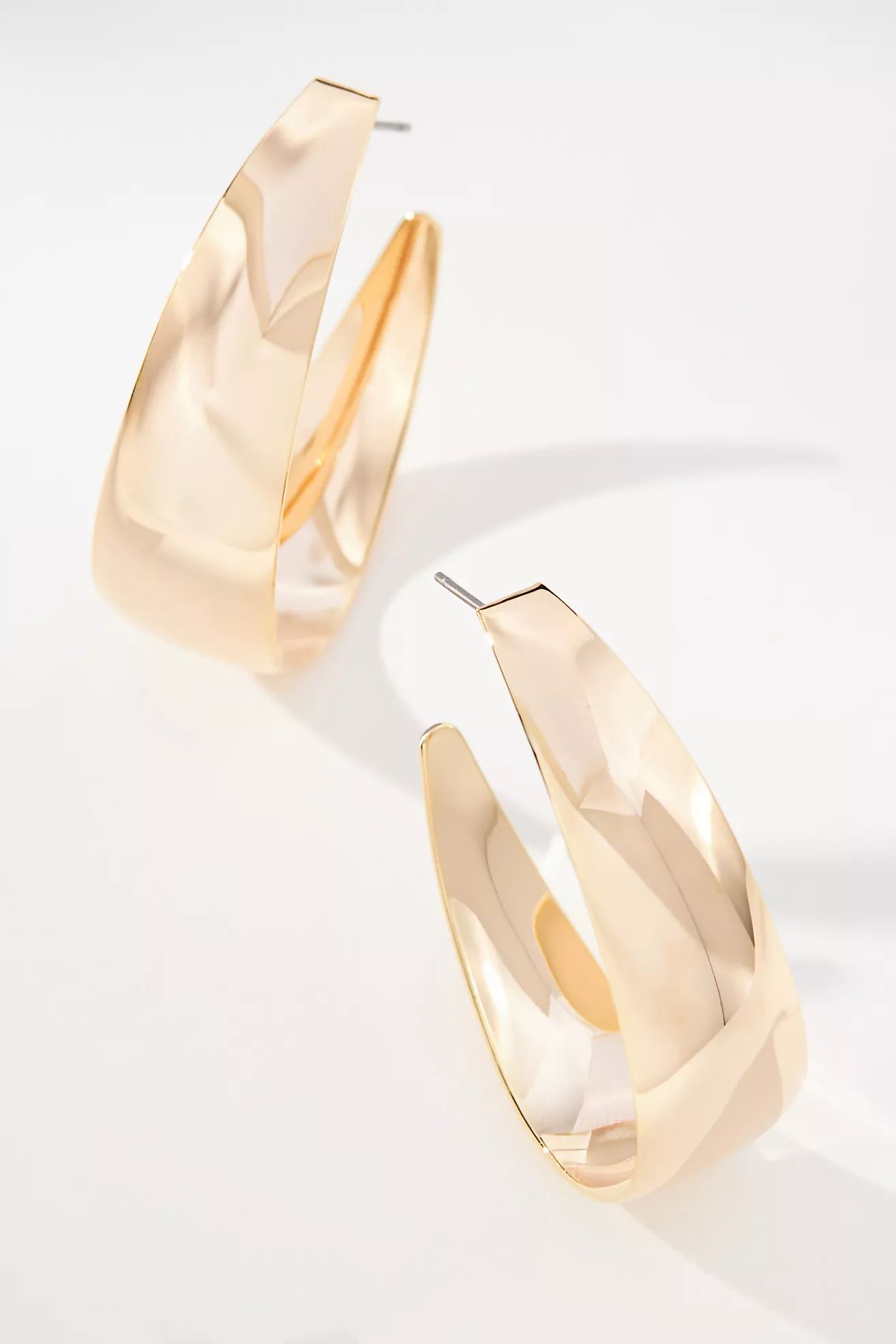 Shiny Oval Hoop Earrings | Anthropologie (US)