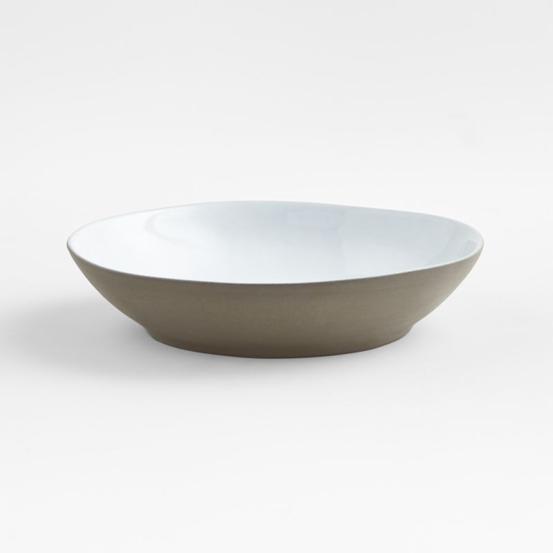 Marin White Recycled Stoneware Low Bowl + Reviews | Crate & Barrel | Crate & Barrel