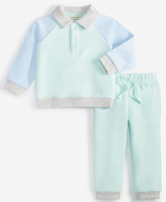 Baby Boys Fleece Colorblocked Top & Pants, 2 Piece Set, Created for Macy's | Macy's