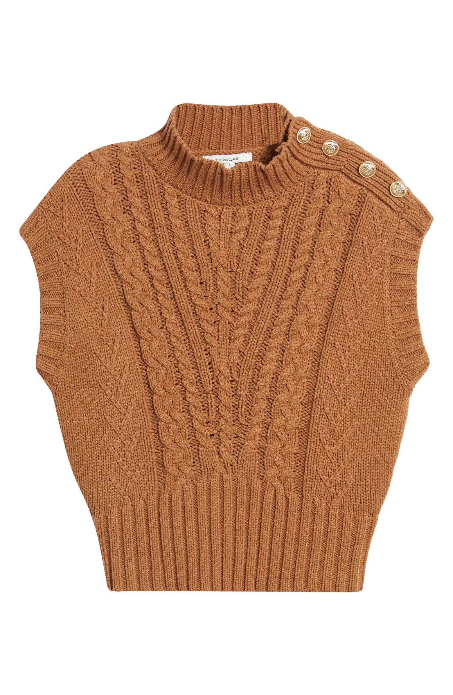 ZOE AND CLAIRE Mock Neck Sweater Vest | Nordstrom | Nordstrom