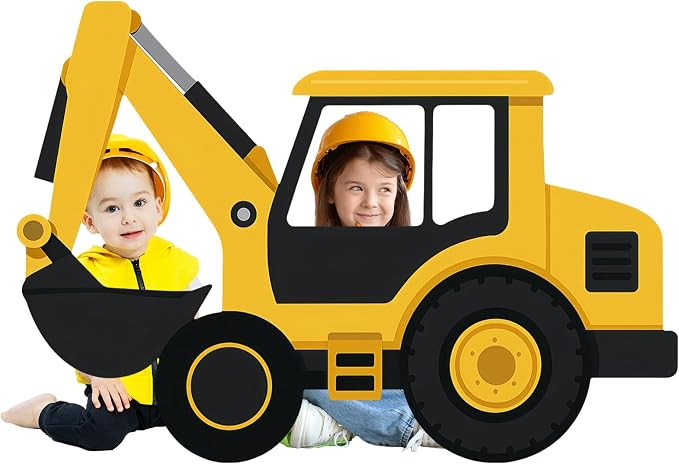 AceOrbit Excavator Truck Cardboard Cutout Standup Construction Party Backdrop Decorations Tractor... | Amazon (US)