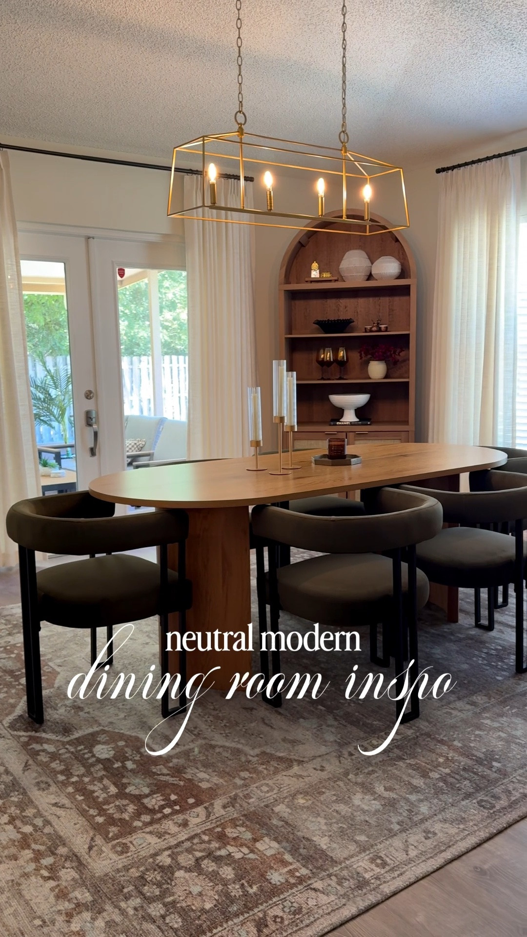 Neutral modern dining room inspo- I couldn’t be more in love with this chair and table combo! I love the oak with the olive green 😍👌🏽 

Dining room inspo, dining room table, dining room chairs

#LTKHome