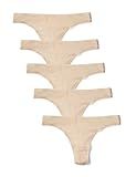Iris & Lilly Women's Body Smooth Thong, Pack of 5, Beige (Sand Dollar 13-1106tcx), (Manufacturer siz | Amazon (US)
