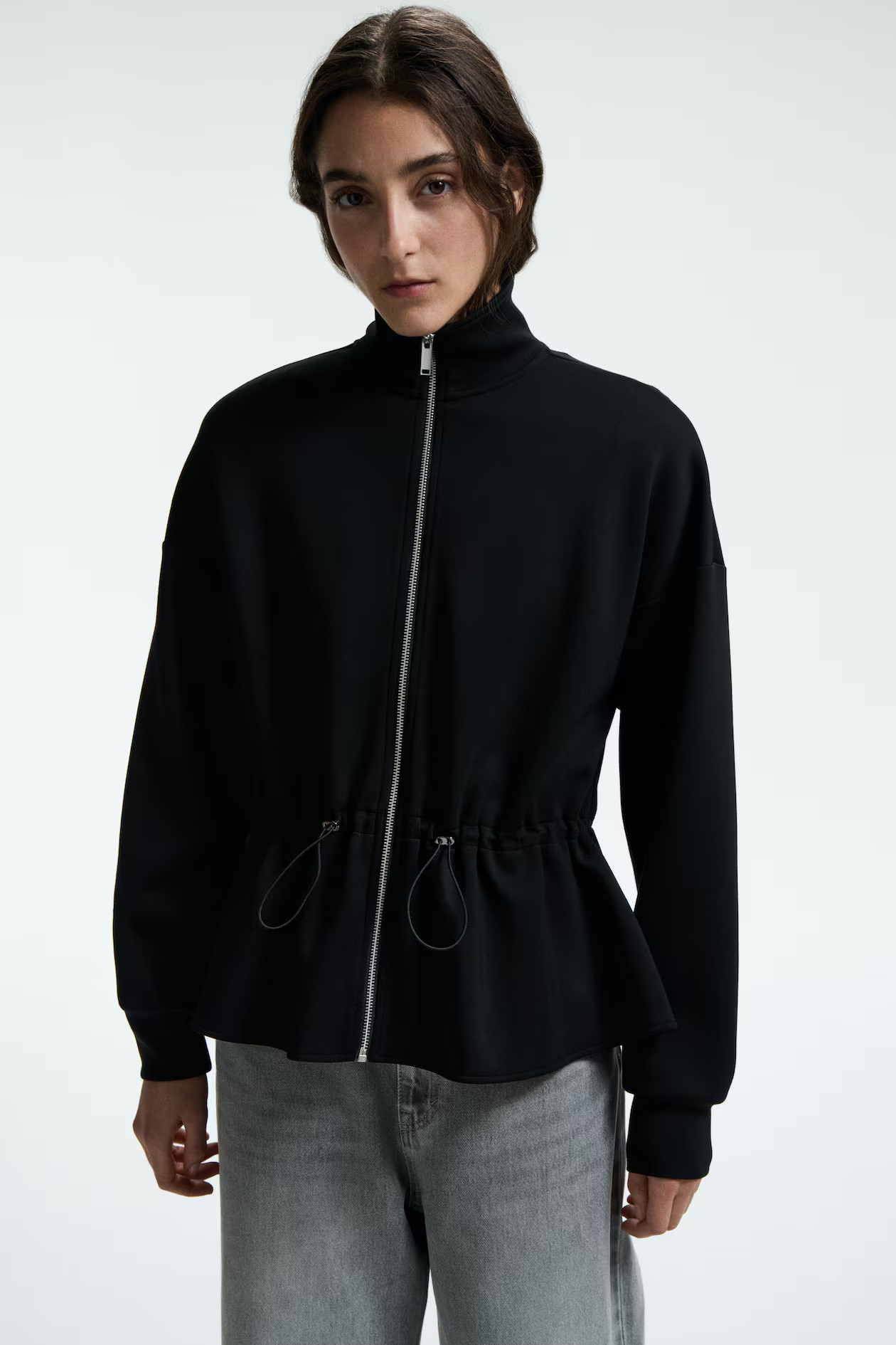 Peplum zip-through sweatshirt | H&M (UK, MY, IN, SG, PH, TW, HK)