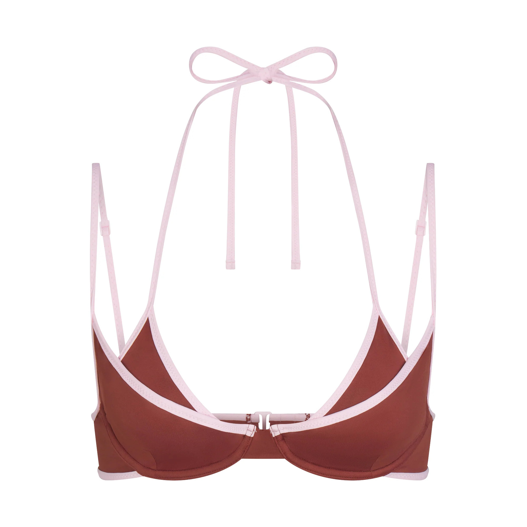 SIGNATURE SWIM LAYERED PLUNGE BIKINI TOP | HENNA CONTRAST | SKIMS | SKIMS (US)