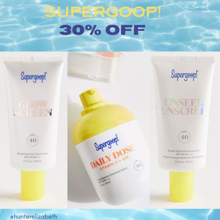 Supergoop sunscreen 30% off sale! 💛☀️



#LTKsalealert #LTKswim #LTKbeauty