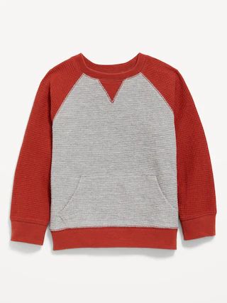 Raglan-Sleeve Thermal Knit Pocket T-Shirt for Toddler Boys | Old Navy (US)