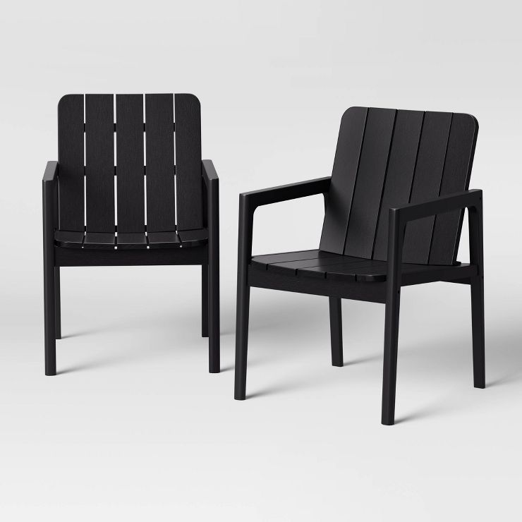 2pk patio armchairs in elegant black finish | Target