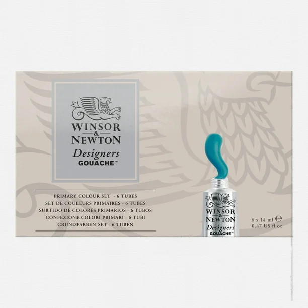 Winsor & Newton Designers Gouache Primary Set Six 14 ml Tubes | Walmart (US)