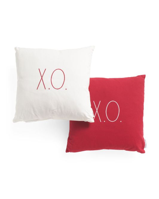 Set Of 2 18x18 Hugs And Kisses Pillows | TJ Maxx