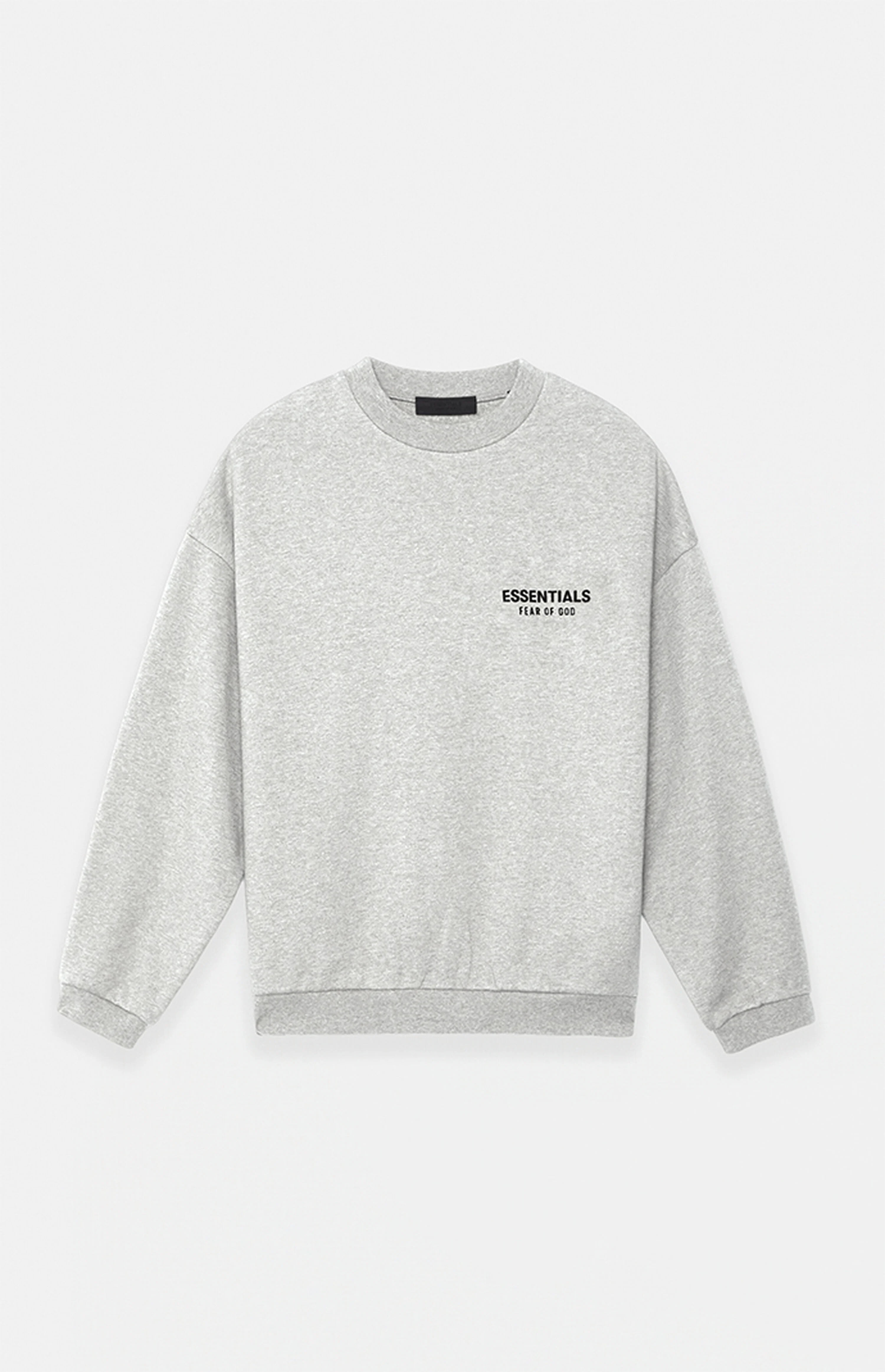 Fear of God Essentials Light Heather Grey Fleece Crew Neck Sweatshirt | PacSun