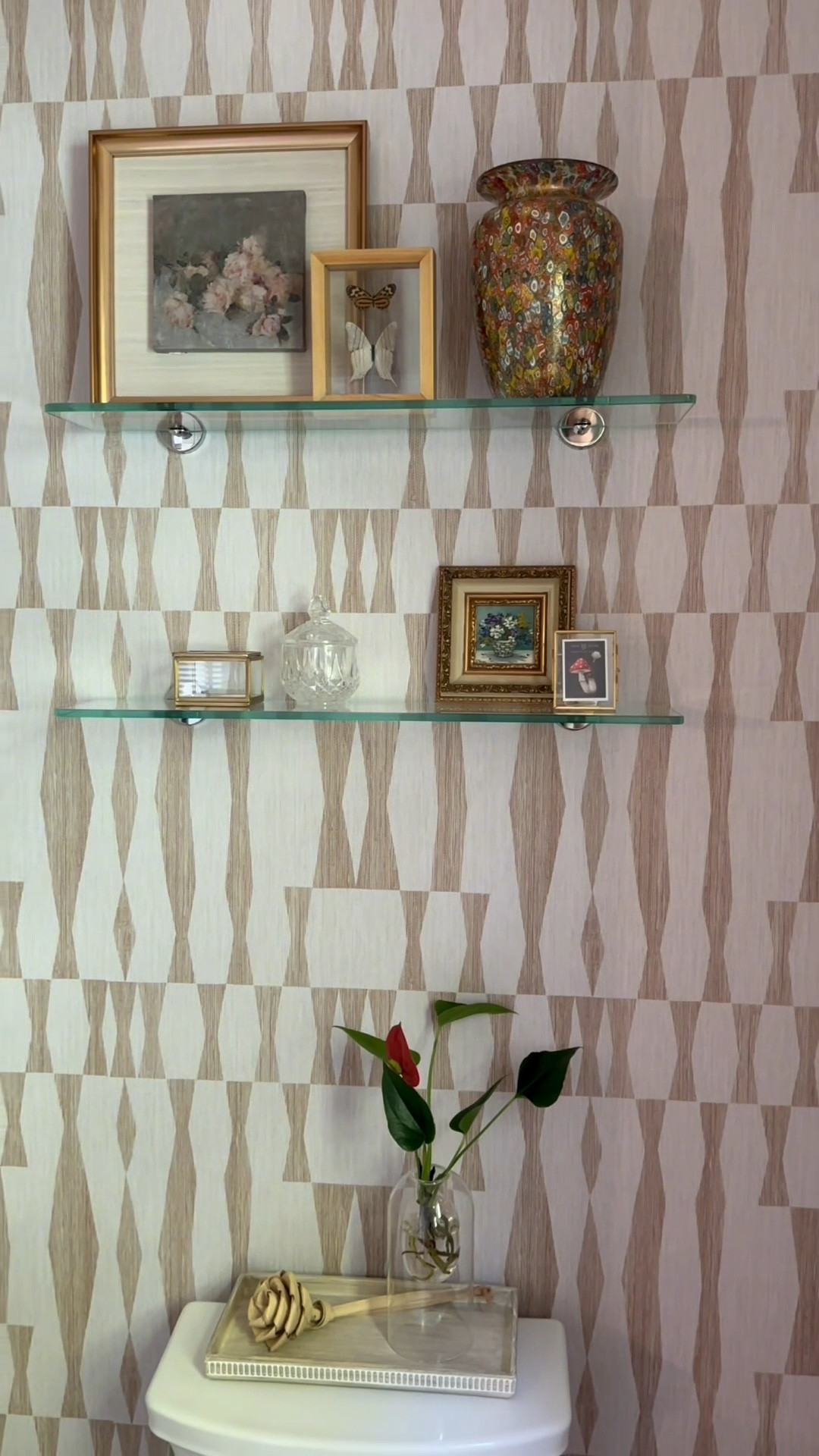 Under $40, gorgeous styled, and the perfect little moment against patterned wallpaper. 🤍

#LTKdayinmylife #LTKHome
