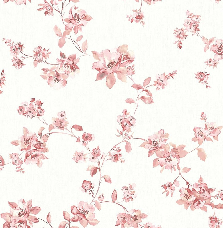 Chesapeake 3115-24483 Cyrus Floral Wallpaper, Rose, 56 Sq Ft | Amazon (US)